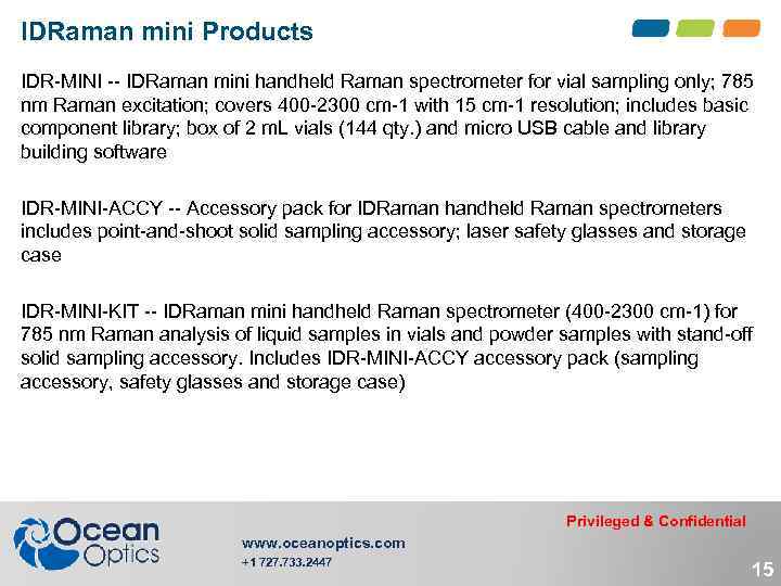 IDRaman mini Products IDR-MINI -- IDRaman mini handheld Raman spectrometer for vial sampling only;