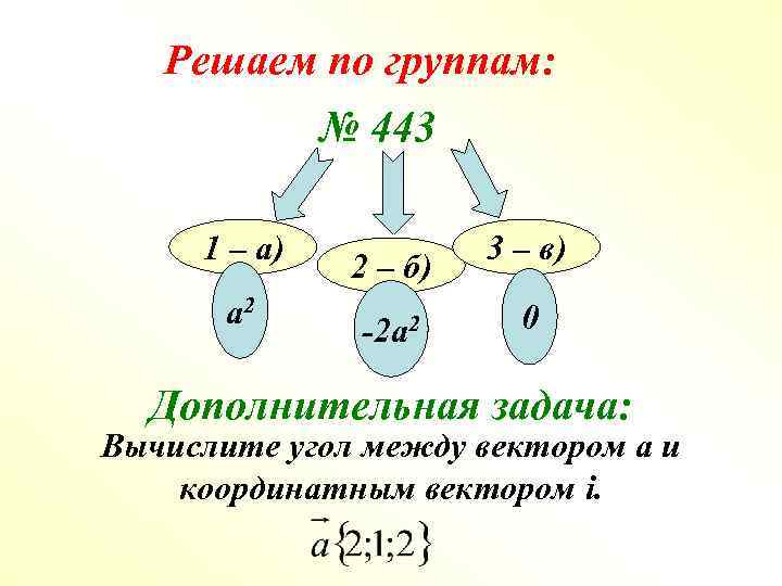 Решаем по группам: № 443 1 – а) а 2 2 – б) -2