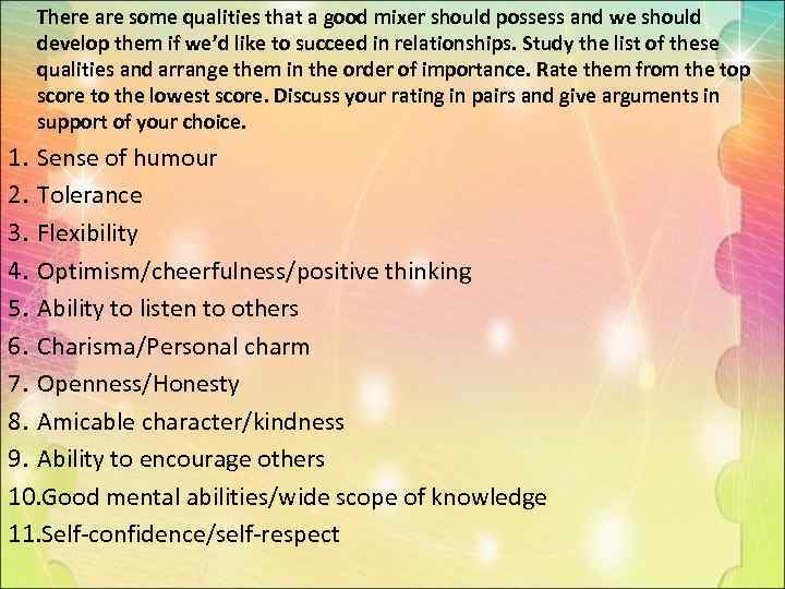  There are some qualities that a good mixer should possess and we should