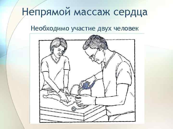 Непрямой массаж сердца Необходимо участие двух человек 