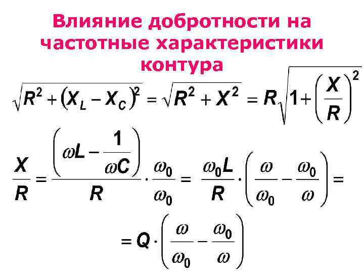 Влияние добротности на частотные характеристики контура 