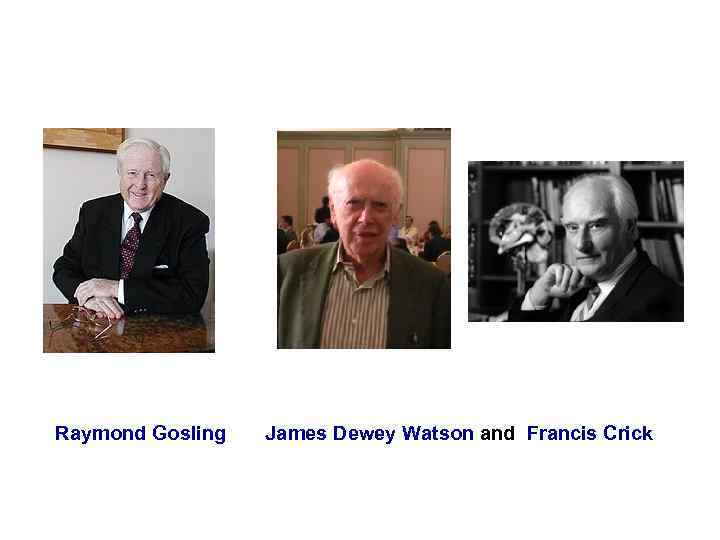 Raymond Gosling James Dewey Watson and Francis Crick 