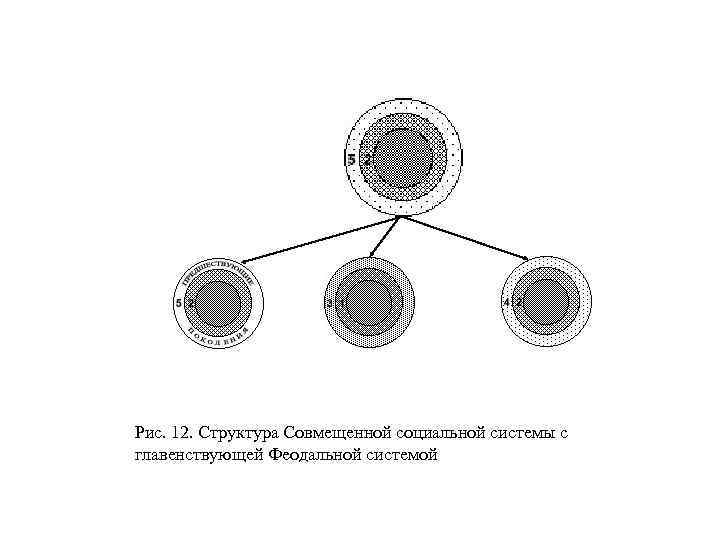 Рис. 12. Структура Совмещенной социальной системы с главенствующей Феодальной системой 