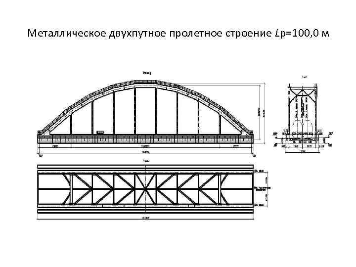 Металлическое двухпутное пролетное строение Lр=100, 0 м 