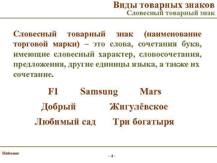 Доклад по теме Брендинг - разработка словесного товарного знака