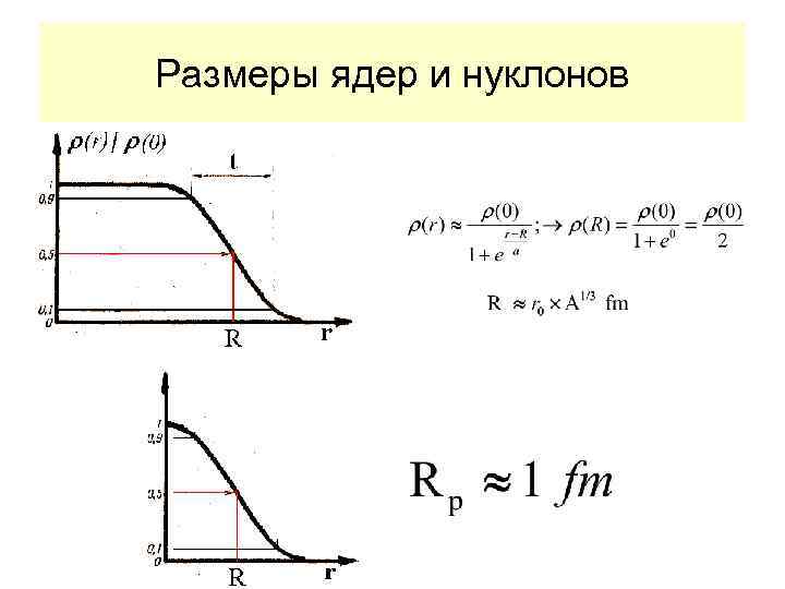 Размеры ядер и нуклонов 