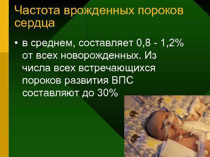 Частота врожденных пороков сердца • в среднем, составляет 0, 8 - 1, 2% от