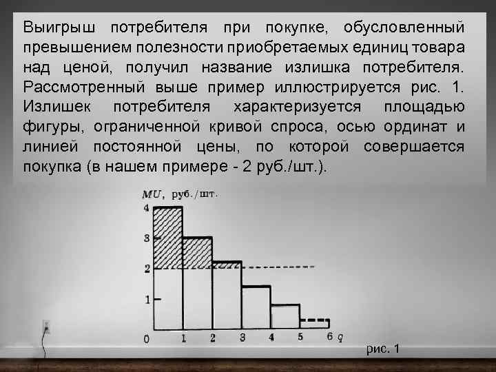 Выигрыш потребителя при покупке, обусловленный превышением полезности приобретаемых единиц товара над ценой, получил название
