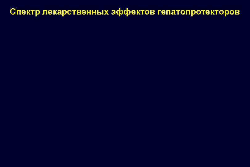 Спектр лекарственных эффектов гепатопротекторов 