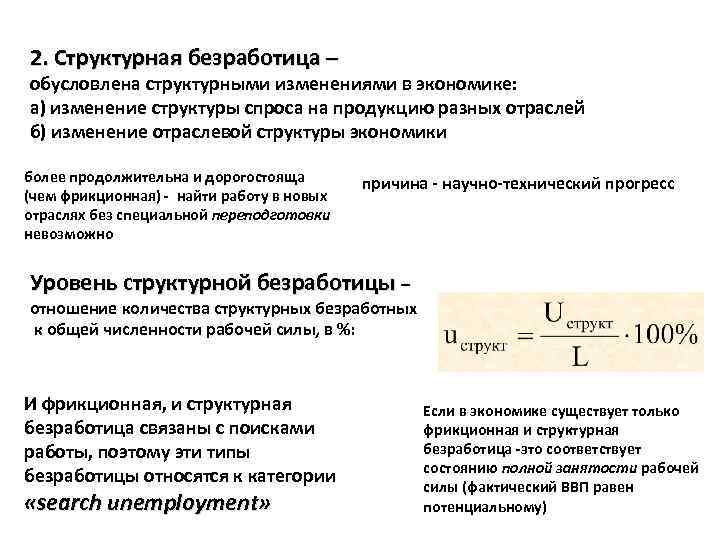 Экономисты различают фрикционную