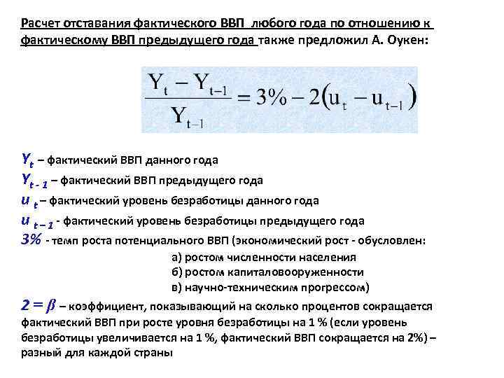 Как рассчитать ввп. Потенциальный ВВП формула расчета. Как вычислить фактический ВВП. ВВП потенциальный формула через ВВП. Фактический ВВП формула расчета.