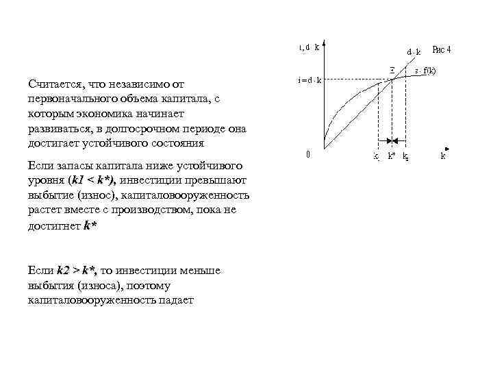 Считается, что независимо от первоначального объема капитала, с которым экономика начинает развиваться, в долгосрочном