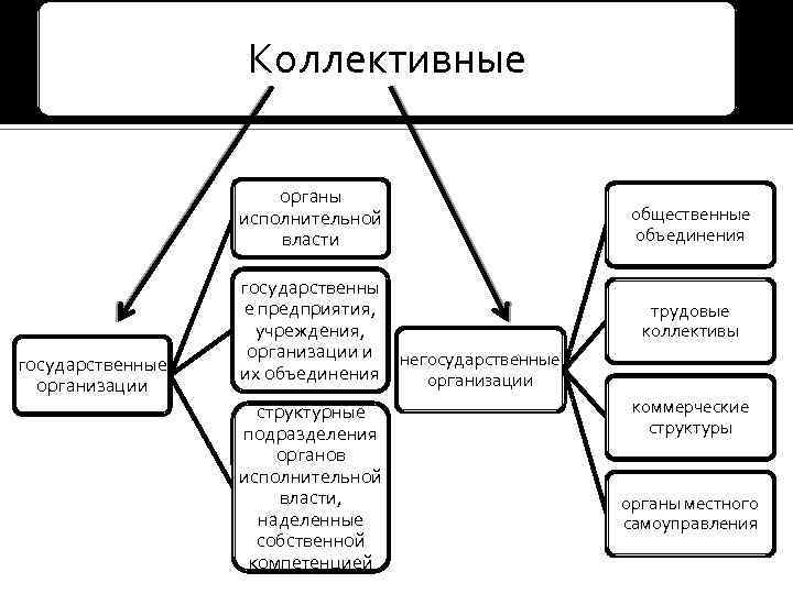 Коллективные органы исполнительной власти государственные организации общественные объединения государственны е предприятия, учреждения, организации и