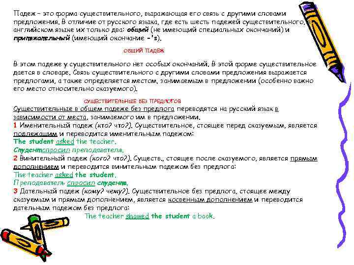 Падеж – это форма существительного, выражающая его связь с другими словами предложения. В отличие