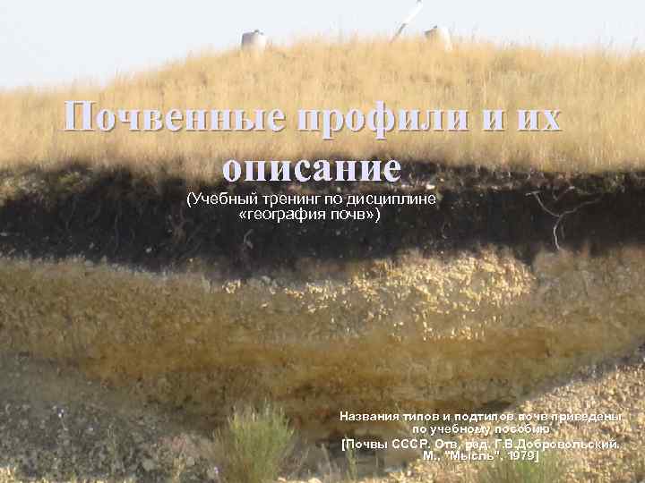 Почвенные профили и их описание (Учебный тренинг по дисциплине «география почв» ) Названия типов