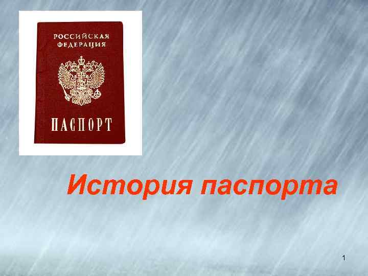 История паспорта 1 