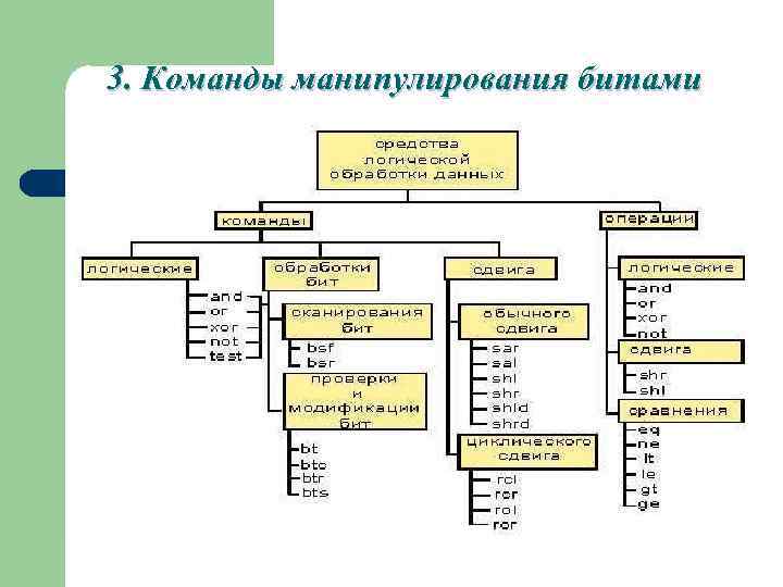 3. Команды манипулирования битами 