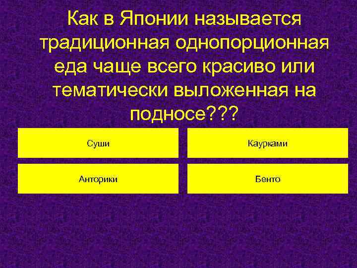 Как в Японии называется традиционная однопорционная еда чаще всего красиво или тематически выложенная на