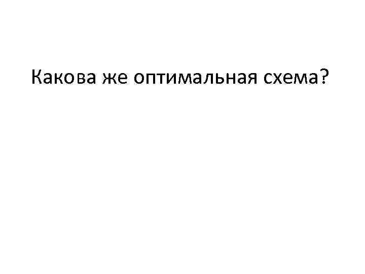  Какова же оптимальная схема? 