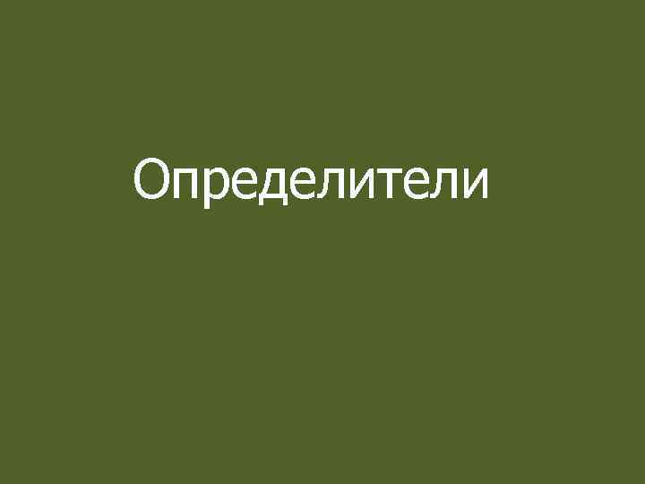 Определители 