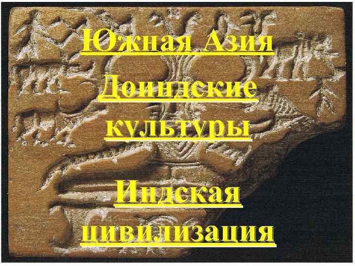Южная Азия Доиндские культуры Индская цивилизация 