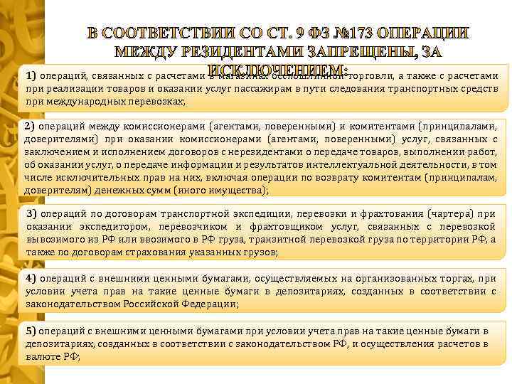 1) операций, связанных с расчетами в магазинах беспошлинной торговли, а также с расчетами при