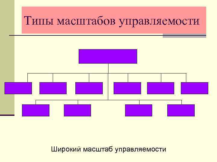 Типы масштабов управляемости Широкий масштаб управляемости 