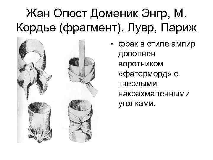 Жан Огюст Доменик Энгр, М. Кордье (фрагмент). Лувр, Париж • фрак в стиле ампир