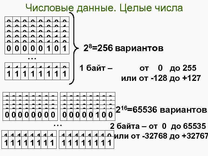 Кодирование данных числа