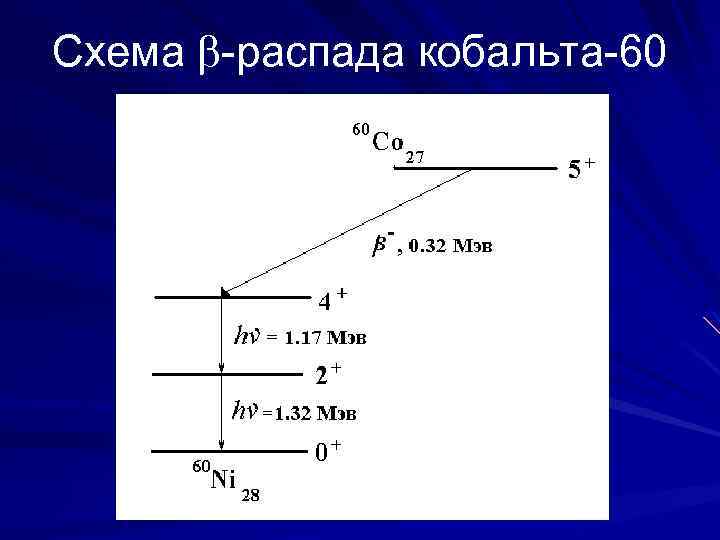 Схема -распада кобальта-60 