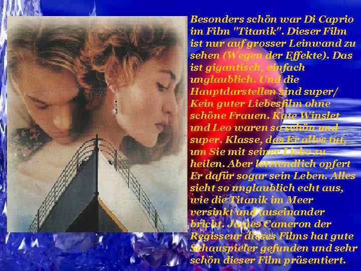 Besonders schön war Di Caprio im Film 