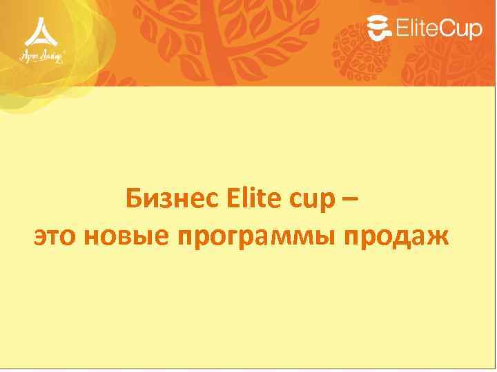 Бизнес Elite cup – это новые программы продаж 