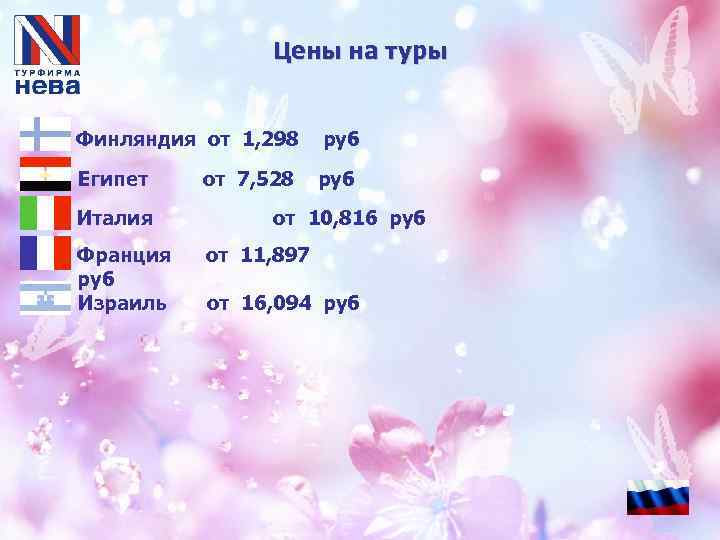Цены на туры Финляндия от 1, 298 руб Египет руб Италия Франция руб Израиль