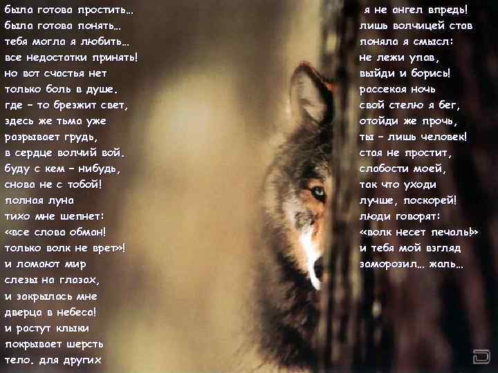 была готова простить… была готова понять… тебя могла я любить… все недостатки принять! но