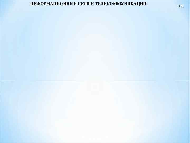 ИНФОРМАЦИОННЫЕ СЕТИ И ТЕЛЕКОММУНИКАЦИИ 18 