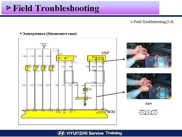 ▷ Field Troubleshooting 3. Field Troubleshooting (3 -8) ▷ Электросхема (Магнитного типа) CKP ECM