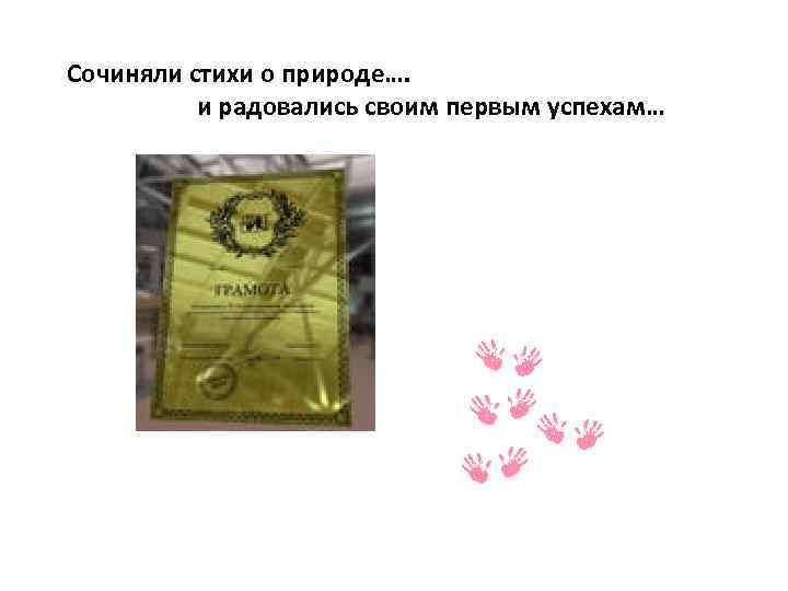 Сочиняли стихи о природе…. и радовались своим первым успехам… 