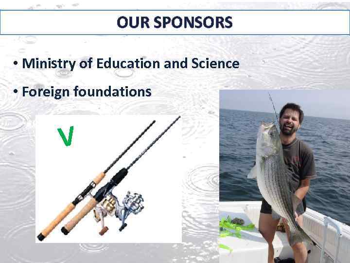 OUR SPONSORS • Ministry of Education and Science • Foreign foundations V 
