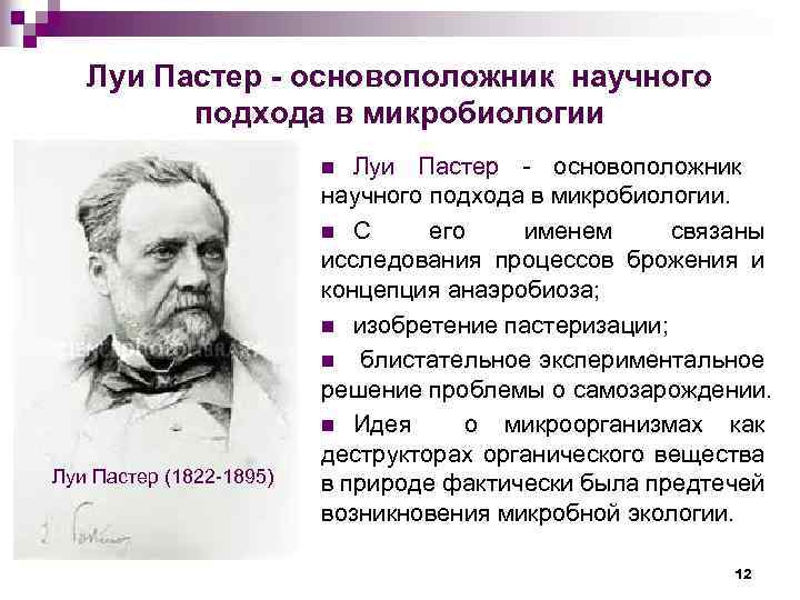 Луи Пастер - основоположник научного подхода в микробиологии Луи Пастер основоположник научного подхода в