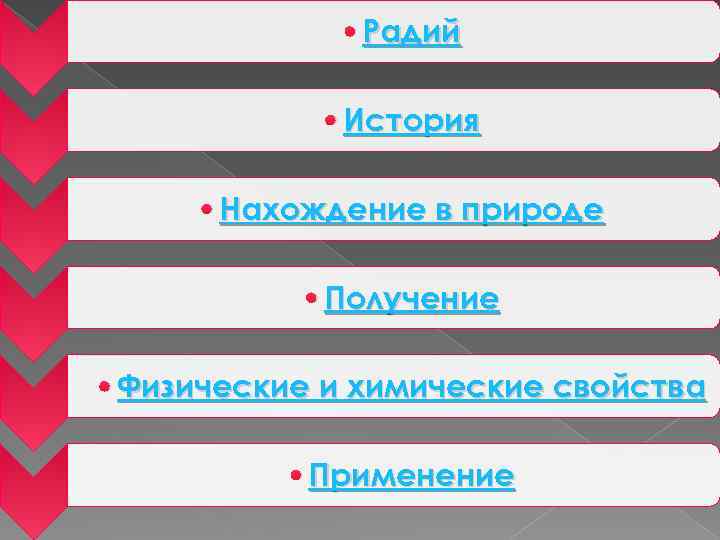  • Радий • История • Нахождение в природе • Получение • Физические и