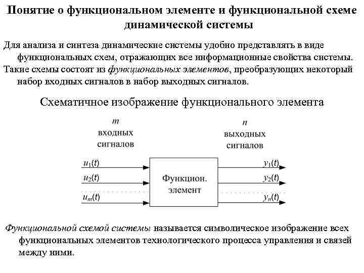 Элементы функциональной схемы