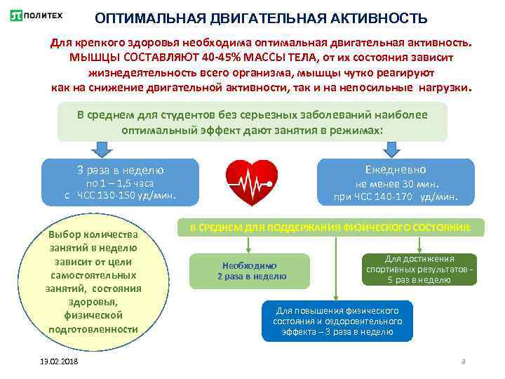 ОПТИМАЛЬНАЯ ДВИГАТЕЛЬНАЯ АКТИВНОСТЬ Для крепкого здоровья необходима оптимальная двигательная активность. МЫШЦЫ СОСТАВЛЯЮТ 40 -45%