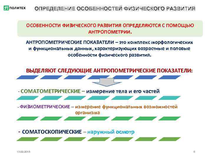 ОПРЕДЕЛЕНИЕ ОСОБЕННОСТЕЙ ФИЗИЧЕСКОГО РАЗВИТИЯ ОСОБЕННОСТИ ФИЗИЧЕСКОГО РАЗВИТИЯ ОПРЕДЕЛЯЮТСЯ С ПОМОЩЬЮ АНТРОПОМЕТРИИ. АНТРОПОМЕТРИЧЕСКИЕ ПОКАЗАТЕЛИ –