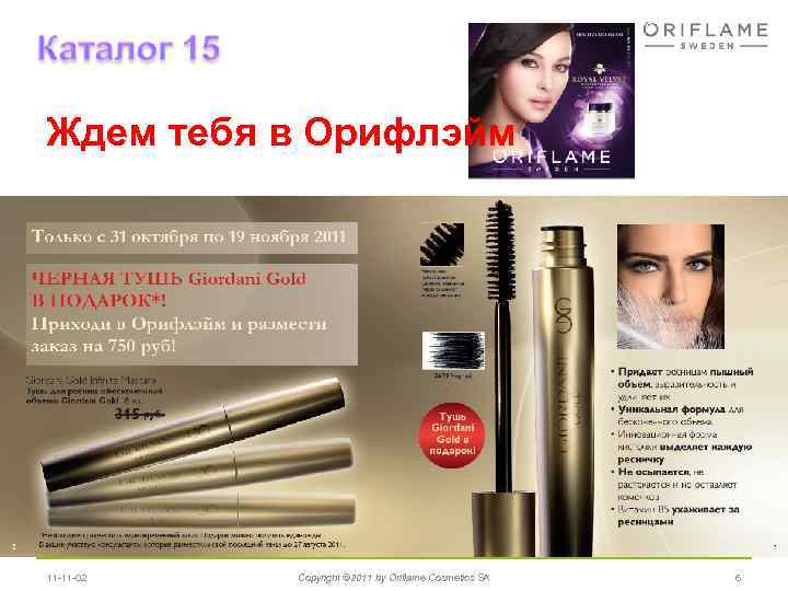 Ждем тебя в Орифлэйм 11 -11 -02 Copyright © 2011 by Oriflame Cosmetics SA