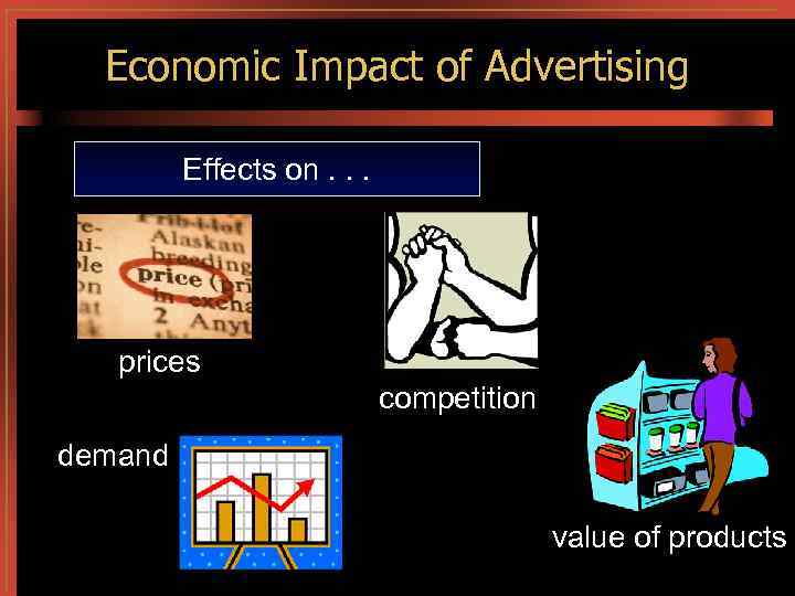 Economic Impact of Advertising Effects on. . . prices competition demand value of products