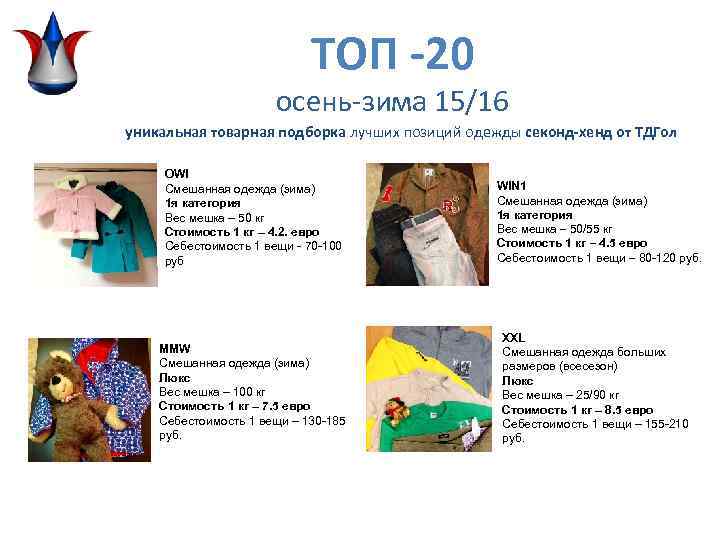 ТОП -20 осень-зима 15/16 уникальная товарная подборка лучших позиций одежды секонд-хенд от ТДГол OWI