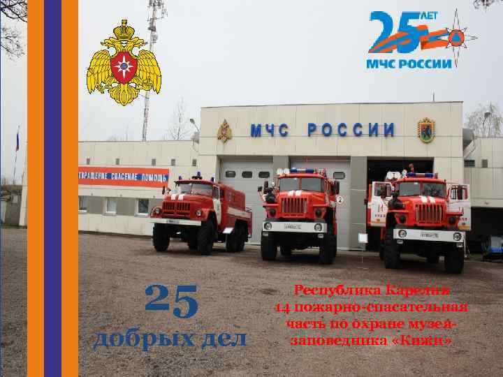 25 добрых дел Республика Карелия 14 пожарно-спасательная часть по охране музеязаповедника «Кижи» 