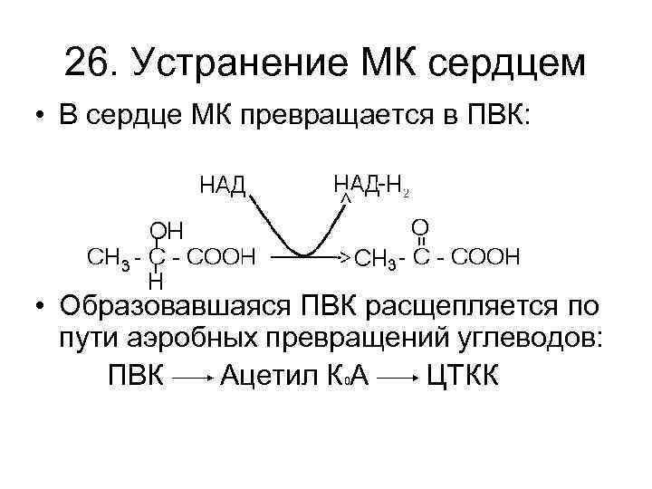 26. Устранение МК сердцем • В сердце МК превращается в ПВК: • Образовавшаяся ПВК