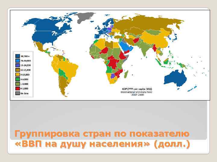 Группировка стран по показателю «ВВП на душу населения» (долл. ) 