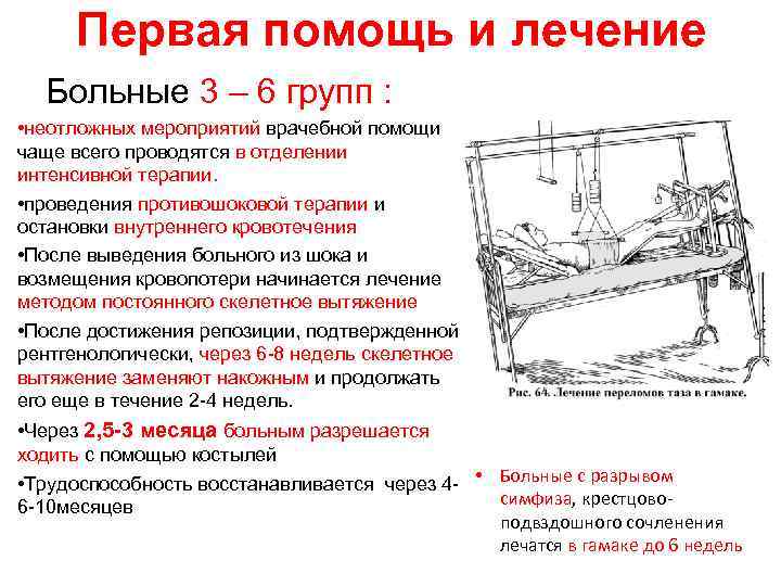 Первая помощь и лечение Больные 3 – 6 групп : • неотложных мероприятий врачебной